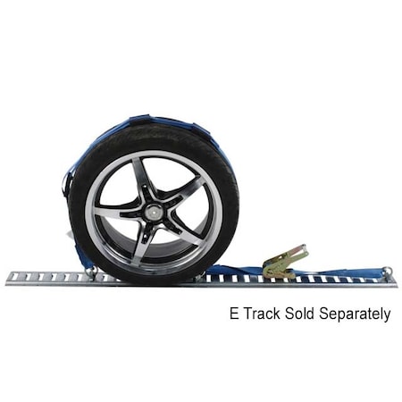 Us Cargo Control Wheel Strap with Etrack Fittings & 3 Rubber Blocks WNR5111EFRRB-NSBLU